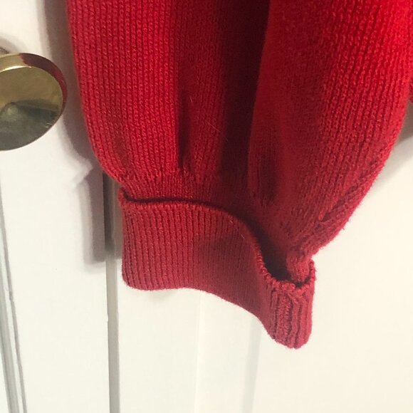 Vintage Lyle & Scott V-Neck Sweater Red Pullover  XL Golf Tennis Casualwear USA - Picture 5 of 7